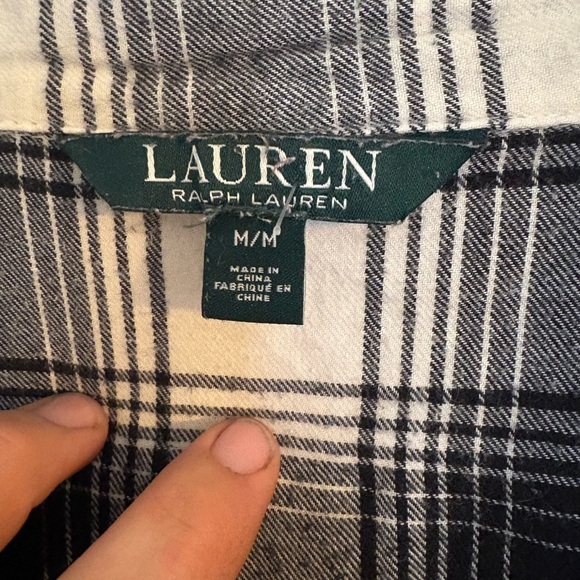 Lauren Ralph Lauren Black and White Plaid Long Sleeve Dress women’s medium. - Picture 4 of 9